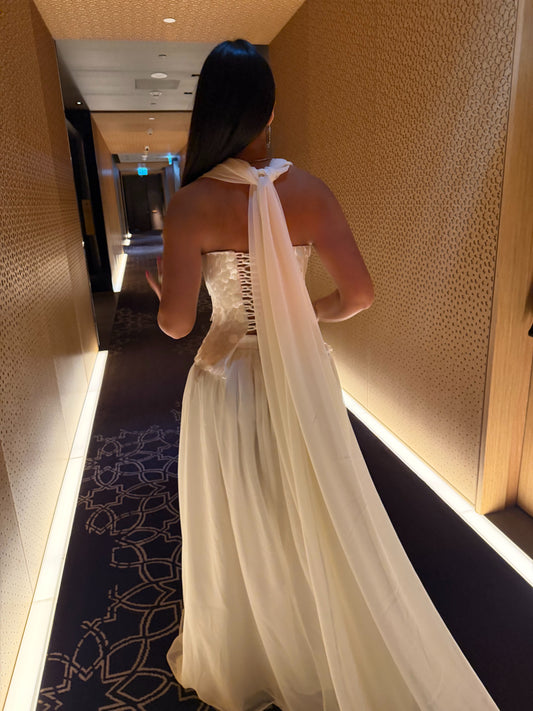 White pearl dress