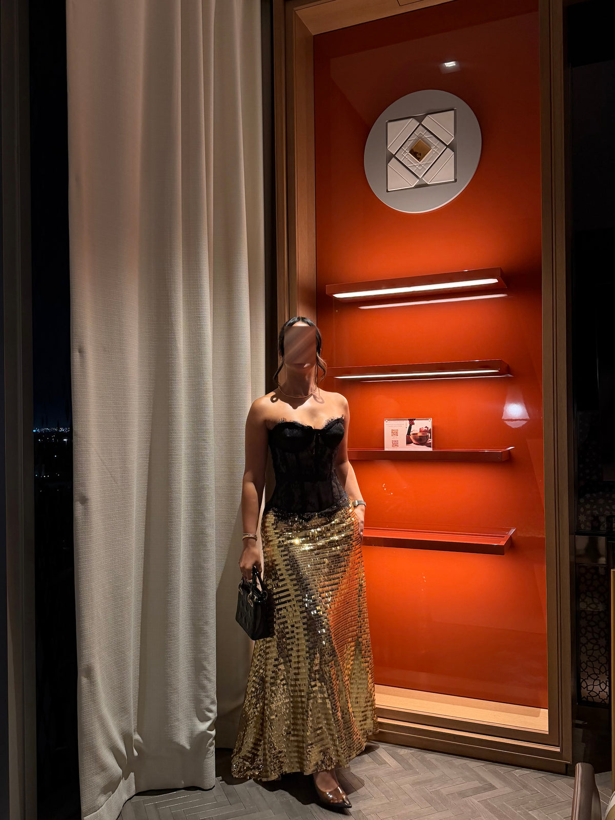 Golden noir dress