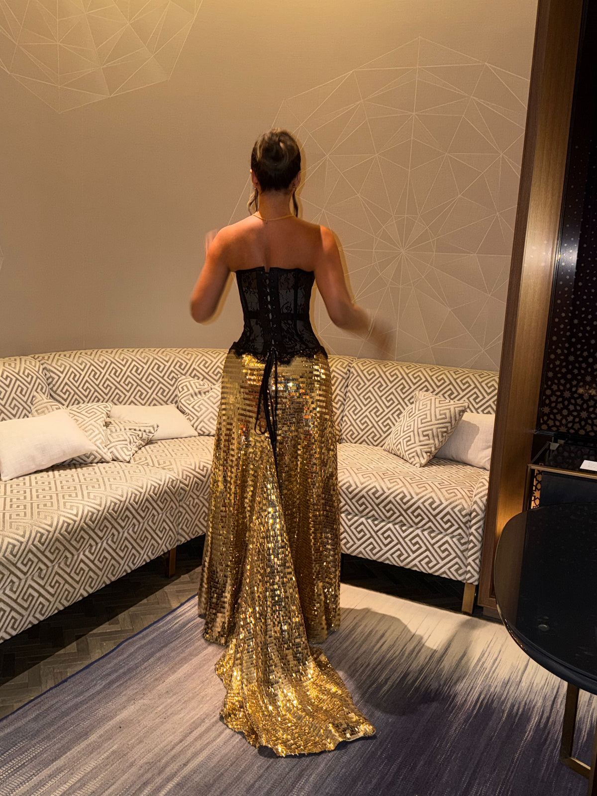 Golden noir dress