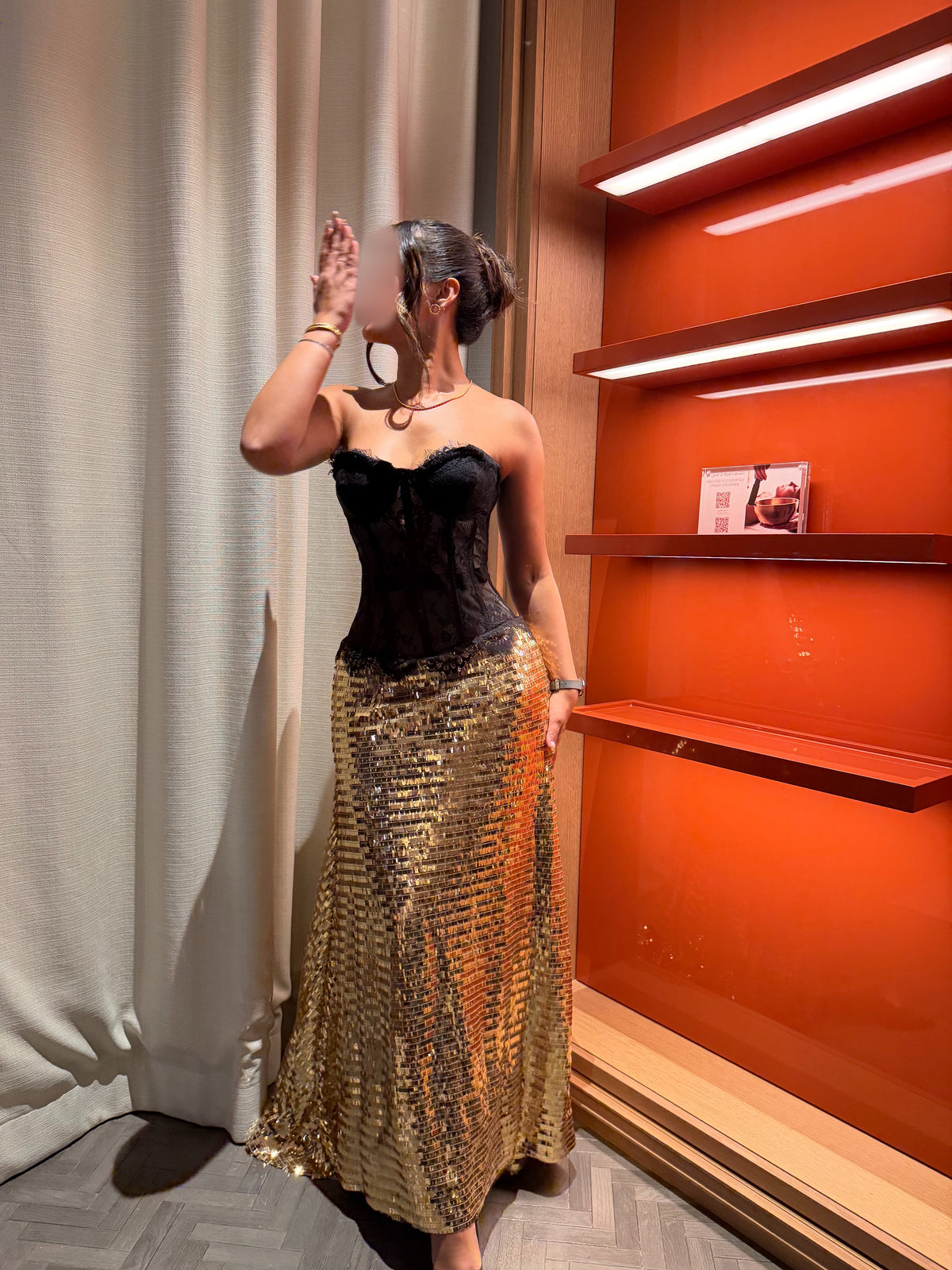 Golden noir dress
