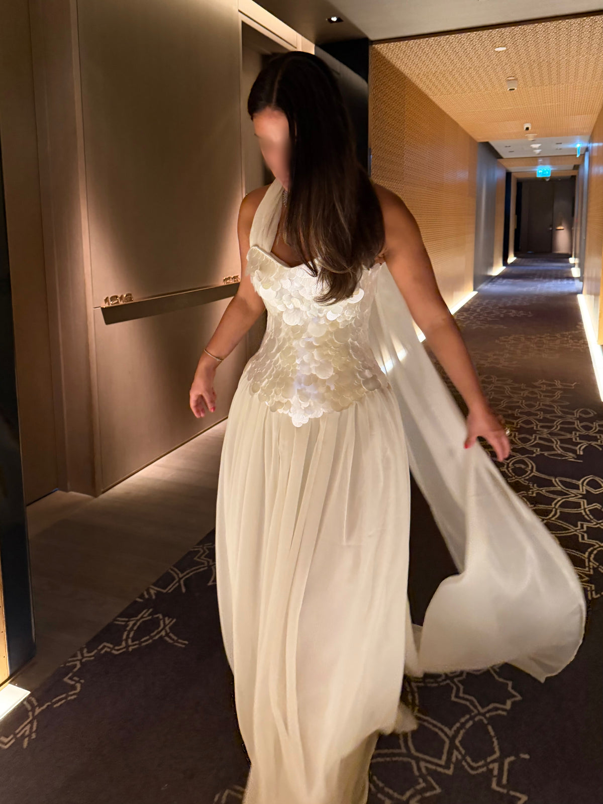 White pearl dress