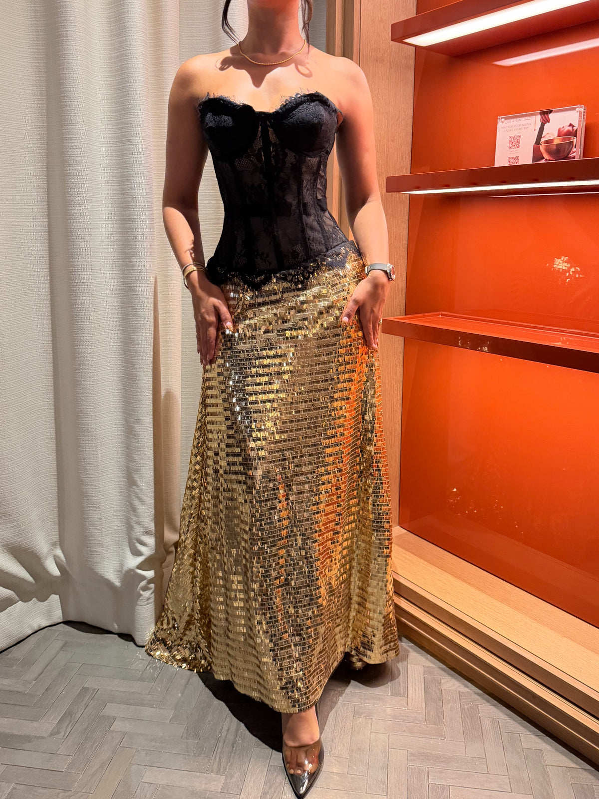 Golden noir dress