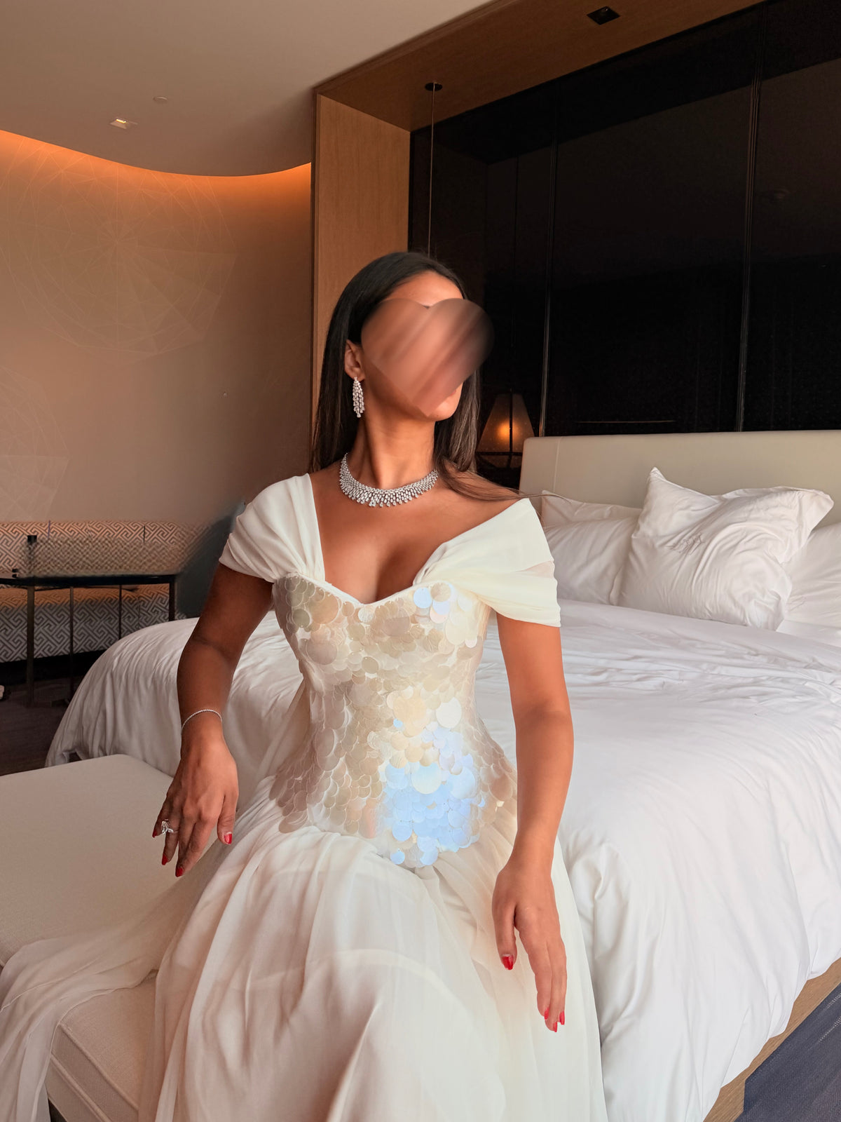 White pearl dress