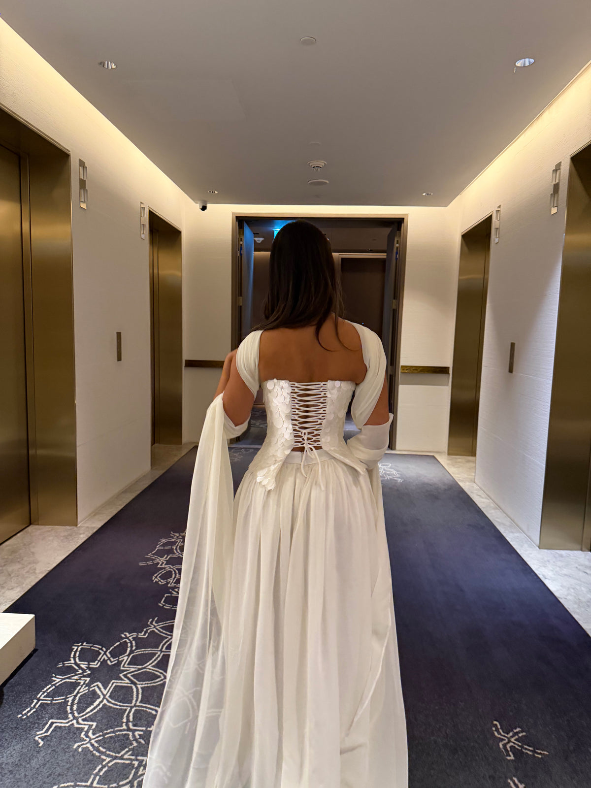 White pearl dress