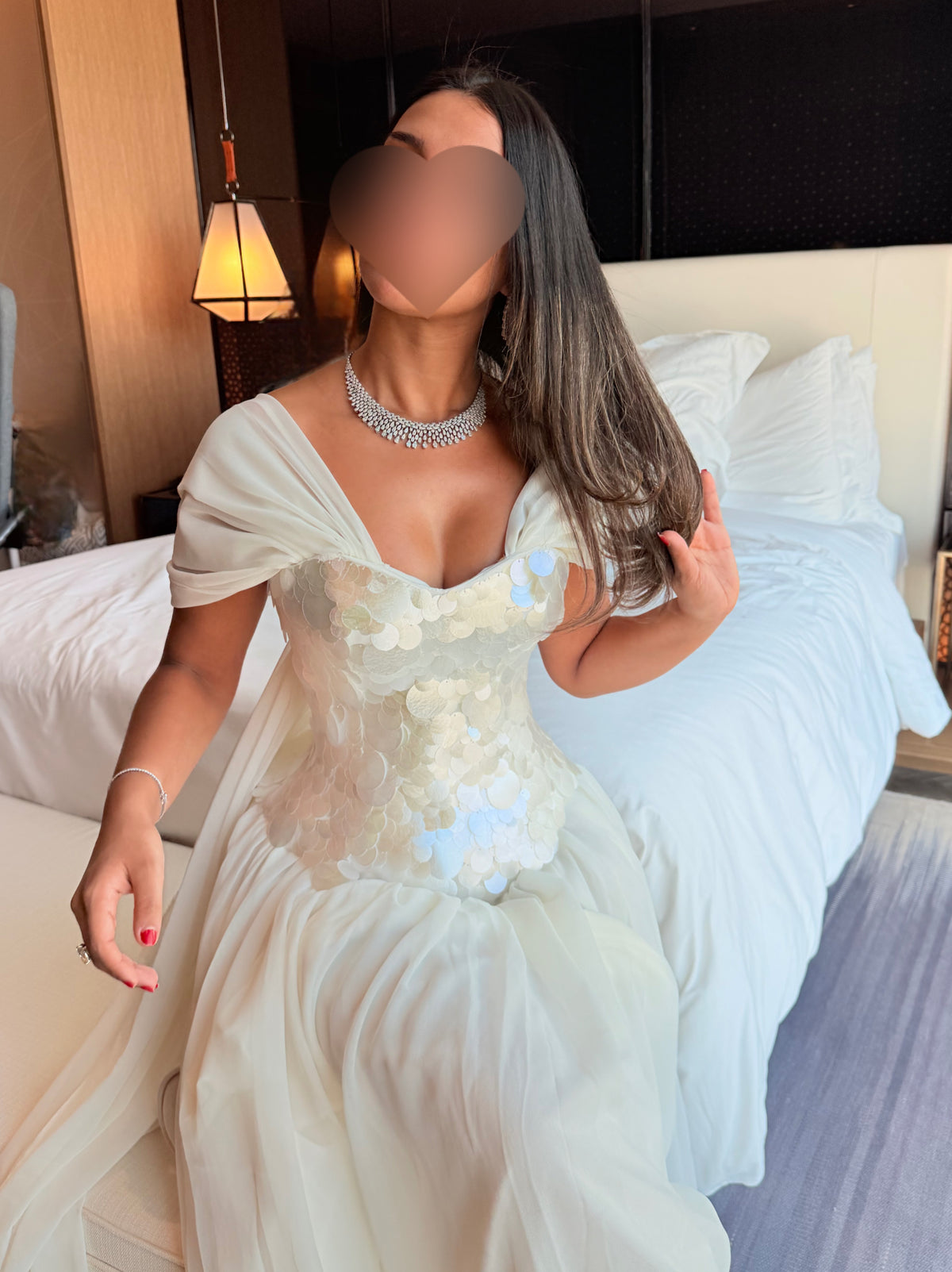 White pearl dress
