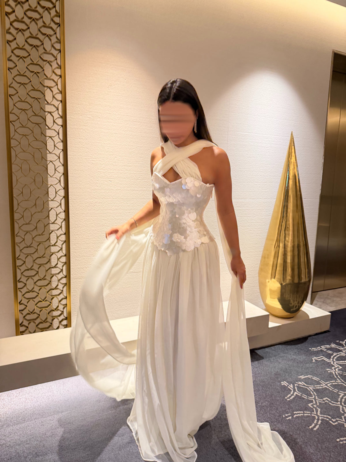 White pearl dress